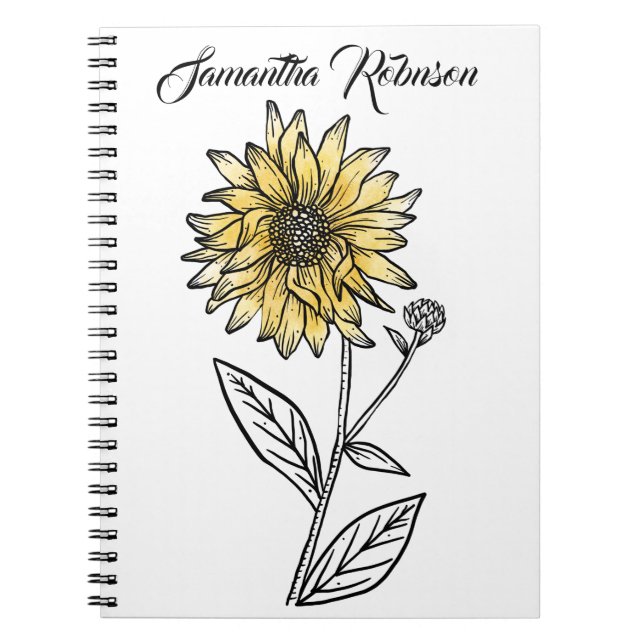 Botanische Aquarellblüte Notizblock (Vorderseite)