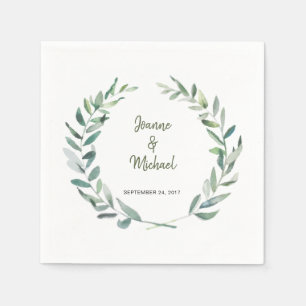 Botanische Aquarellfarben Blätter Hochzeit von Bra Serviette