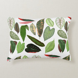 Botanische Aquarellfarben Vintage Grünflächen Blät Dekokissen