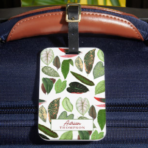 Botanische Aquarellfarben Vintage Grünflächen Blät Gepäckanhänger