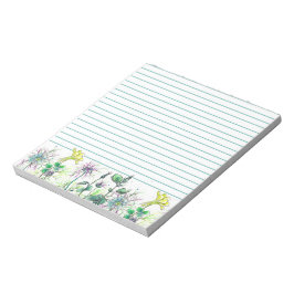 Botanische Aquarellfarben-Wildblumen Yellow Columb Notizblock
