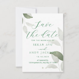 Botanische Aquarellhochzeit Save The Date