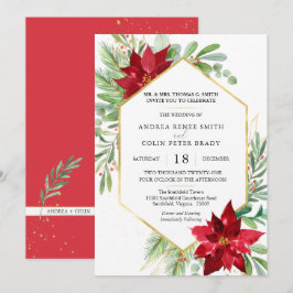 Botanische Aquarellkirche Weihnachten Hochzeit Einladung