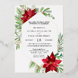 Botanische Aquarellkirche Weihnachten Hochzeit Folieneinladung