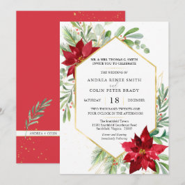 Botanische Aquarellkirche Weihnachten Hochzeit in Einladung