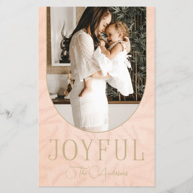 Botanische Arch Joyful Foto Holiday Card (Vorderseite)