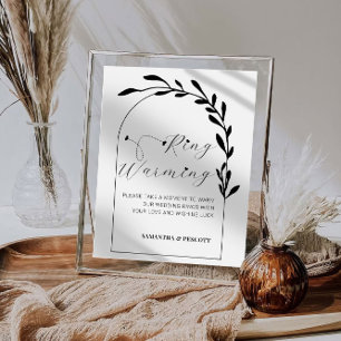 Botanische Arch-Ringe Erwärmung Hochzeitsschild Poster