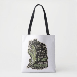 Botanische Ästhetik Grüne Stickerei Einkaufstasche Tasche