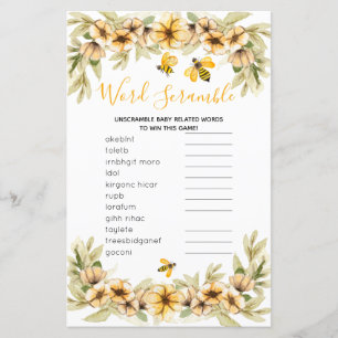 Botanische Babydusche aus Word Scramble