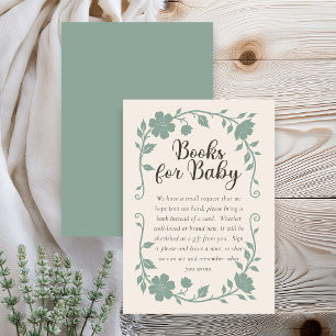 Botanische Babyparty-Buchwunschkarte Salbei Begleitkarte