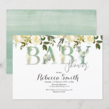 Botanische Babyparty-Einladung wunderlich