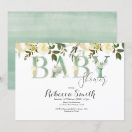 Botanische Babyparty-Einladung wunderlich Einladung