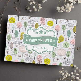 Botanische Bäume Süße Natur Wald Baby Shower Gästebuch