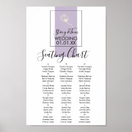 Botanische Baumwolle Pflanze Lavendel Hochzeitssit Poster