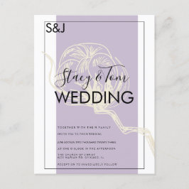 Botanische Baumwolle Pflanze Lavender Wedding Einl Postkarte