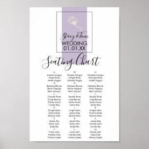 Botanische Baumwollpflanze Lavendel Hochzeitsbestu Poster