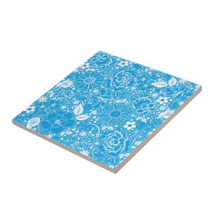 Botanische Beauties Light Blue Fliese