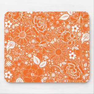 Botanische Beauties Orange Mouse Pad Mousepad