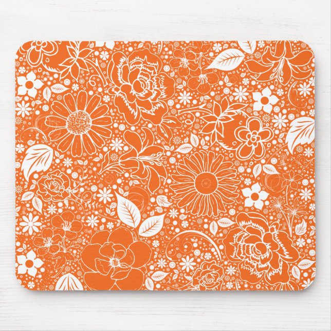 Botanische Beauties Orange Mouse Pad Mousepad (Vorne)