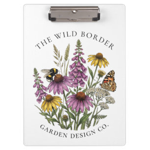 Botanische Bee & Butterfly Weiße Klemmbrett