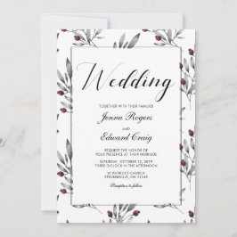 Botanische Berries und Hochzeiten Einladung