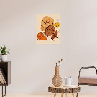 Botanische Bilanz: Blätter und Abstrakte Formen Poster