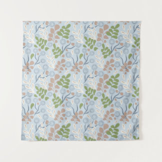 Botanische Bio Formen Wandteppich