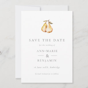 Botanische Birnen Hochzeit Save The Date