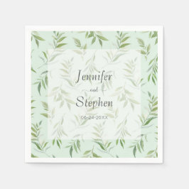 Botanische blassgrüne Hochzeit im Grünen Serviette