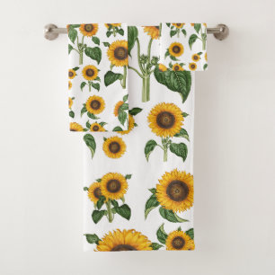 Botanische Blattblumen Badhandtuch Set