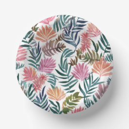 Botanische Blätter Aquarell | Blumig Farbige Süße Pappteller