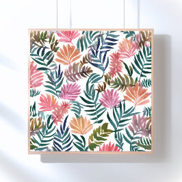Botanische Blätter Aquarell | Florale Farbige Poster