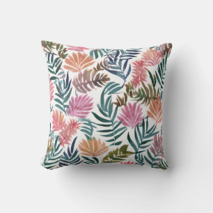 Botanische Blätter Aquarell Florales farbenfrohe Kissen