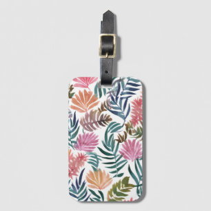 Botanische Blätter Aquarell Florales Farbige Bla Gepäckanhänger