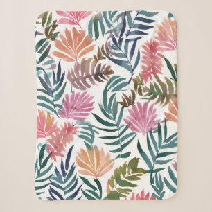 Botanische Blätter Aquarell Florales Farbige Bla Sherpadecke