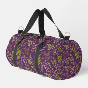 Botanische Blätter: Eine atemberaubende violette R Duffle Bag