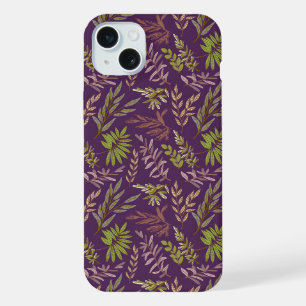 Botanische Blätter: Eine atemberaubende violette R iPhone 15 Plus Hülle