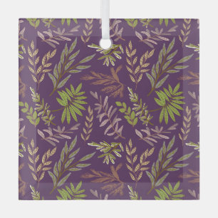 Botanische Blätter: Eine atemberaubende violette R Ornament Aus Glas