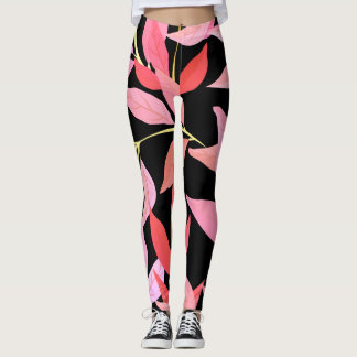 Botanische Blätter, farbenfrohe nahtlose Muster. Leggings