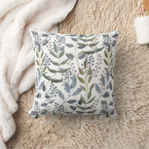 Botanische Blätter für Chic Watercolor Kissen