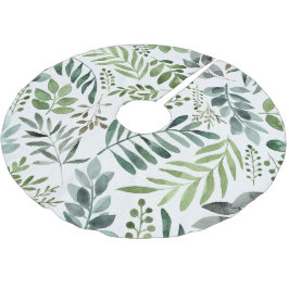Botanische Blätter für elegante Wasserfarben Polyester Weihnachtsbaumdecke