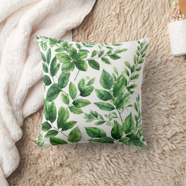 Botanische Blätter für Grünflächen Kissen (Decke)