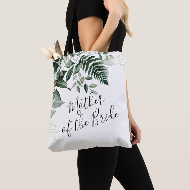 Botanische Blätter Grüne Mutter des Brautgeschenks Tasche (Von Nahem)