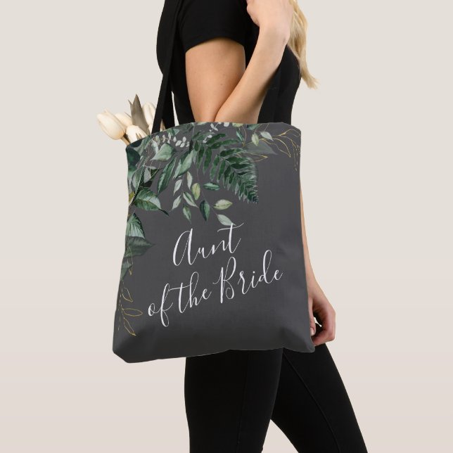 Botanische Blätter Grüne Tante der Braut T Tasche (Von Nahem)