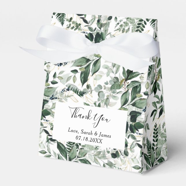 Botanische Blätter Hochzeit im Wasserfarbenbereich Geschenkschachtel (Vorderseite)