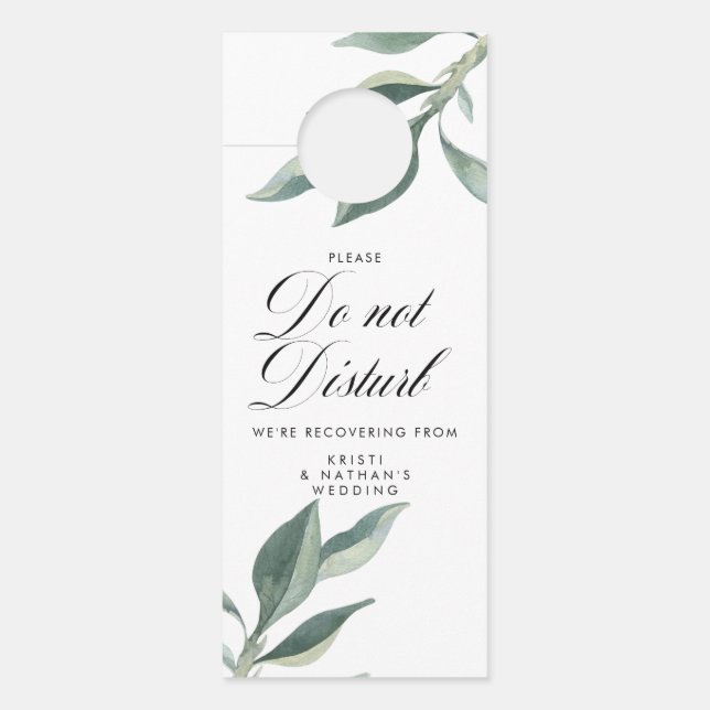 Botanische Blätter Hochzeiten stören nicht das Zei Türanhänger (Vorderseite)