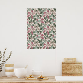 Botanische Blätter Sage Blush Neutrale Wanddekorat Poster