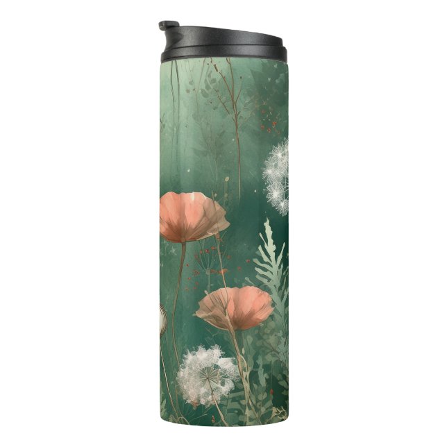 Botanische Bliss: von der KI generierte Blume Thermosbecher (Nach rechts gedreht)