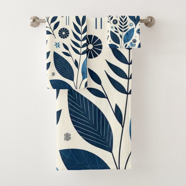 botanische Blues Badhandtuch Set (Insitu)