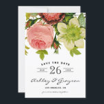 Botanische Blume Ankündigung Datum freihalten<br><div class="desc">Rustikale Ankündigung Datum freihalten mit Vintagen Pfannkuchen,  Rose und anderen Blume. Ideal für Vintage,  böhmische oder Shabby Chic-Hochzeiten. Matching Artikel sind in meinem Geschäft verfügbar.</div>